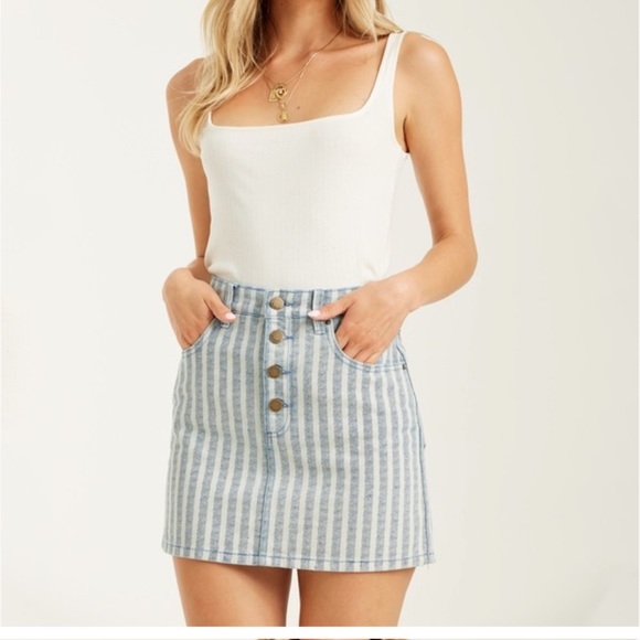 🔥 BILLABONG CUTE AS INDIGO DENIM SKIRT 🔥 - Picture 8 of 10